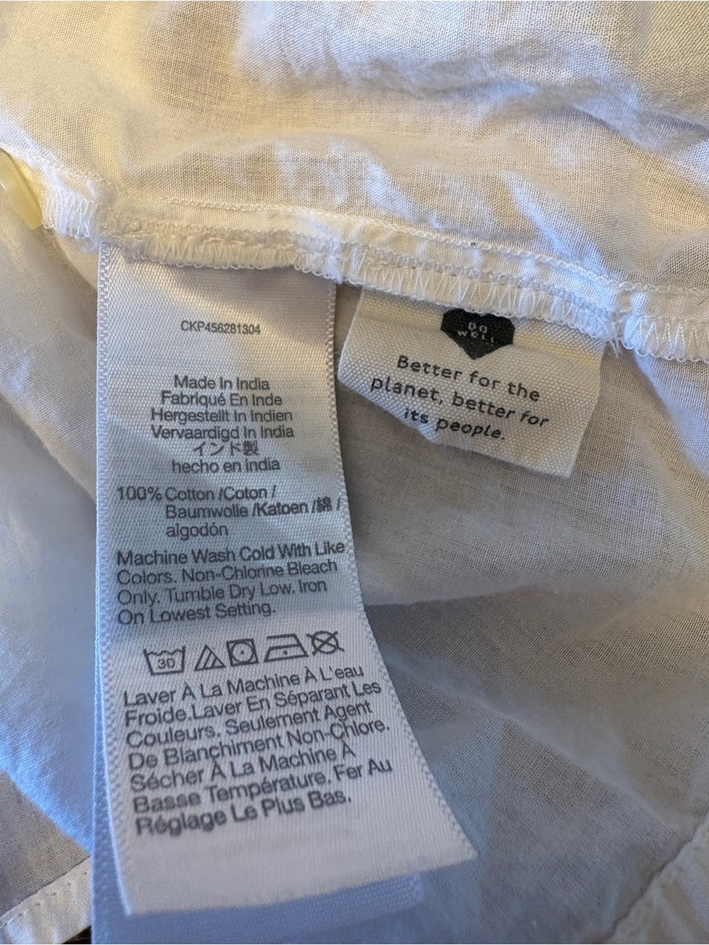 Madewell Cream Lace-Trim Peasant Blouse Cottagecore Minimalist Clean Girl - Picture 5 of 6